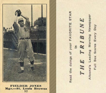 1916 Altoona Tribune Fielder Jones #92 Baseball Card