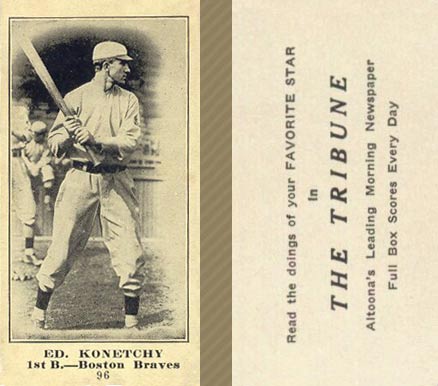 1916 Altoona Tribune Ed. Konetchy #96 Baseball Card