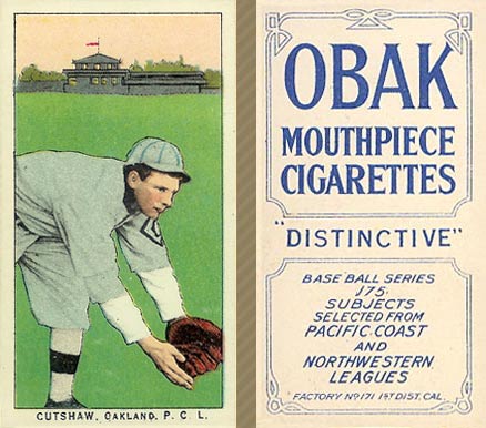 1910 Obak Cutshaw. Oakland. P.C.L. # Baseball Card