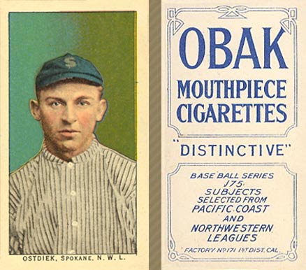 1910 Obak Ostdiek, Spokane. N.W.L. # Baseball Card