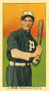 1910 Obak J. Ryan. Portland. P.C.L. # Baseball Card