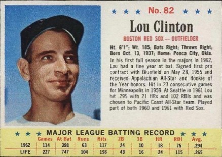 1963 Post Cereal Lou Clinton #82 Baseball Card