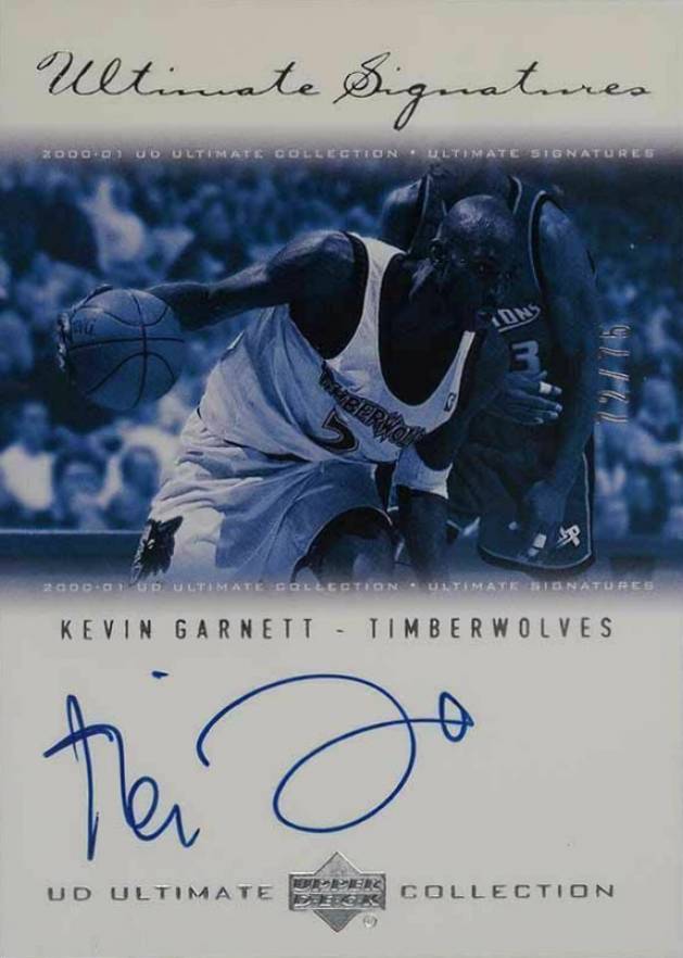 2000 Ultimate Collection Ultimate Signatures  Kevin Garnett #KG-SI Basketball Card