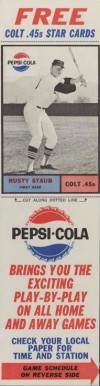 1963 Pepsi-Cola Colt .45's Rusty Staub # Baseball Card