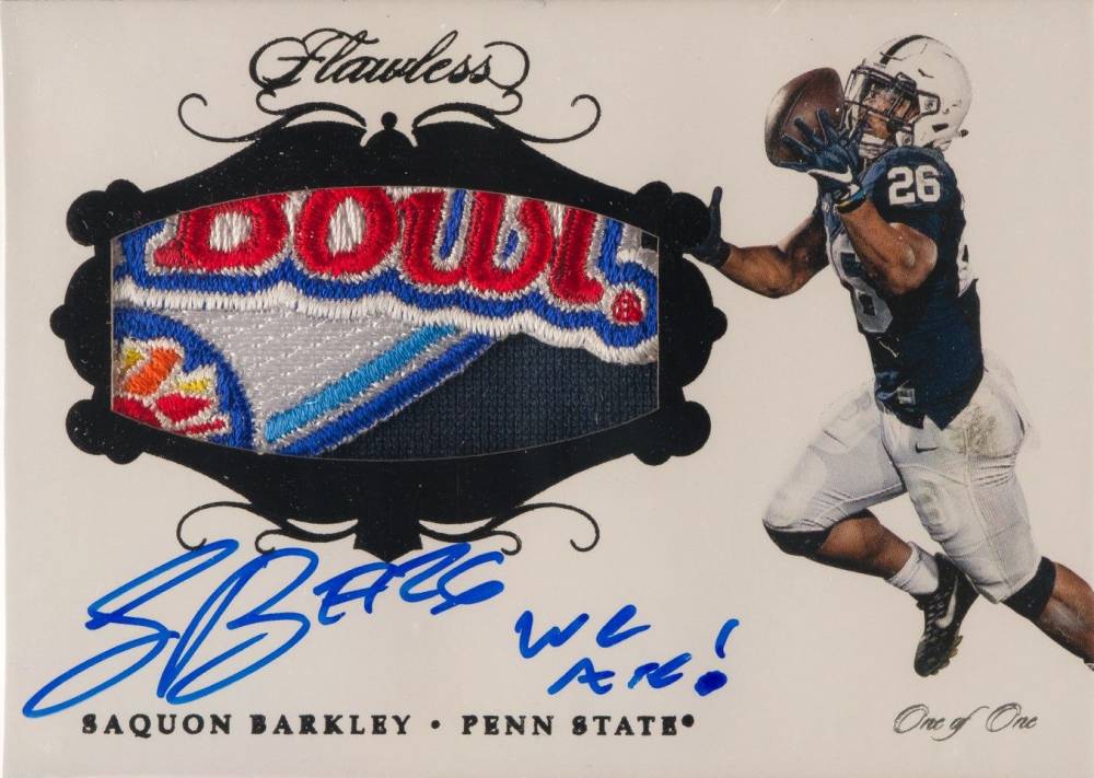 2018 Panini Flawless Collegiate Rookie Patch Autographs Saquon Barkley #SB2 Football Card