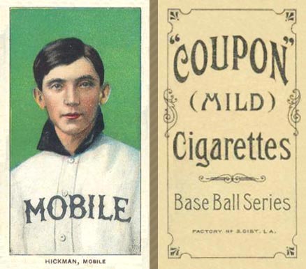1910 Coupon Cigarettes (Type 1) Gordon Hickman #29 Baseball Card