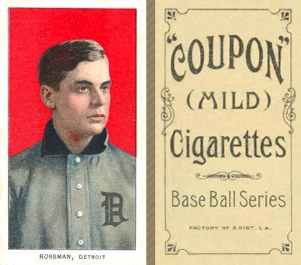 1910 Coupon Cigarettes (Type 1) Claude Rossman #58 Baseball Card