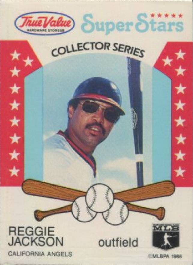 1986 True Value Perforated Reggie Jackson #13 Baseball Card