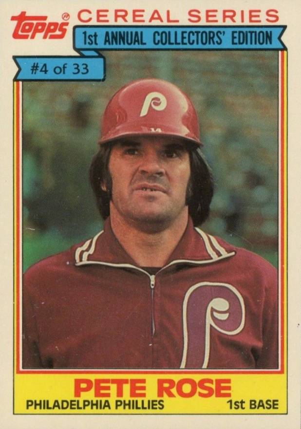 1984 Topps Cereal Series Pete Rose #4 Baseball Card