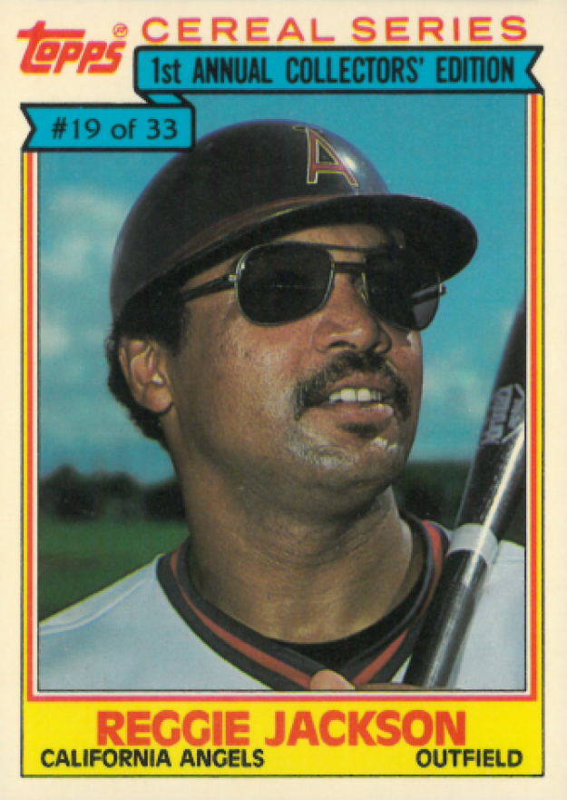 1984 Topps Cereal Series Reggie Jackson #19 Baseball Card