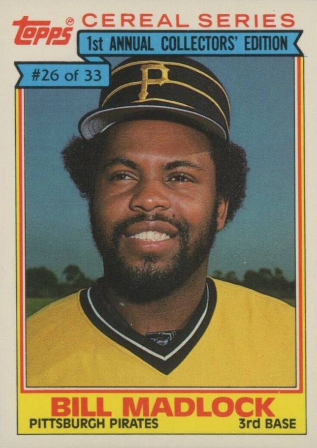 1984 Topps Cereal Series Bill Madlock #26 Baseball Card