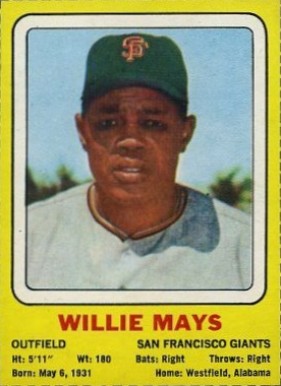 1970 Transogram Hand Cut Willie Mays # Baseball Card