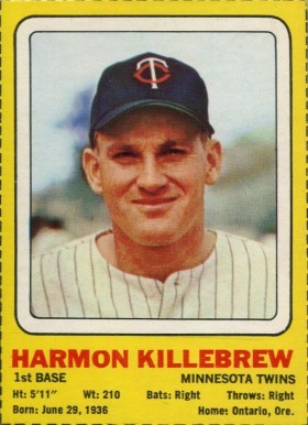 1970 Transogram Hand Cut Harmon Killebrew # Baseball Card
