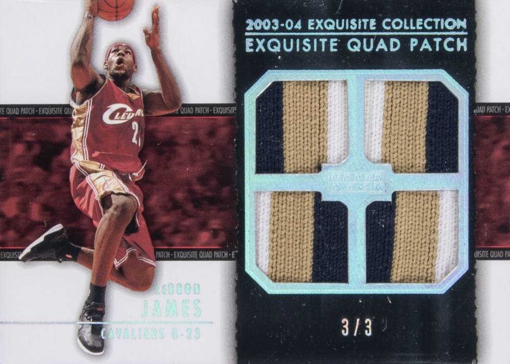 2003 Upper Deck Exquisite Collection Patches Quad LeBron James #E4P-LJ Basketball Card