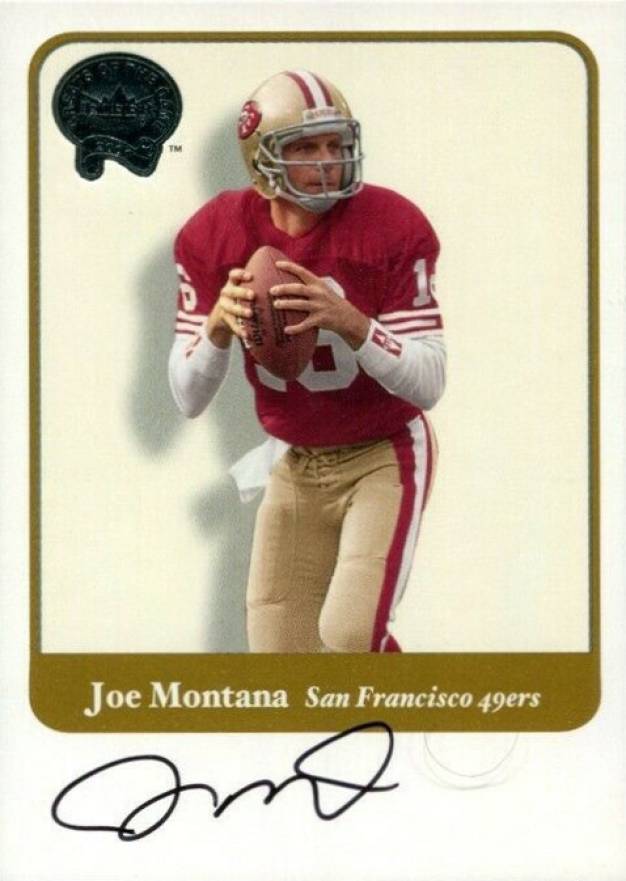 2002 Fleer Throwbacks Greats of the Game Autograph Joe Montana # Football Card