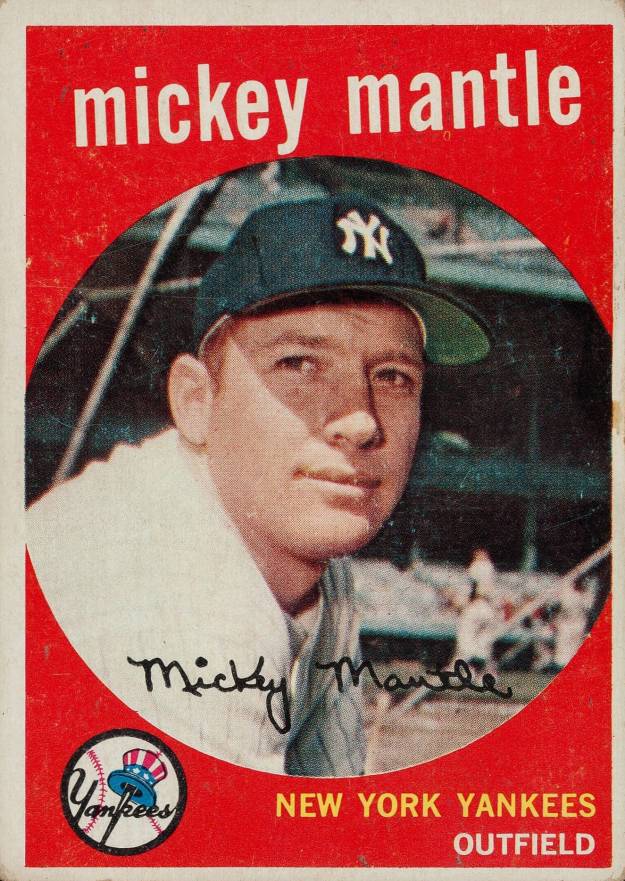 1959 Venezuelan Topps Mickey Mantle #10 Baseball Card
