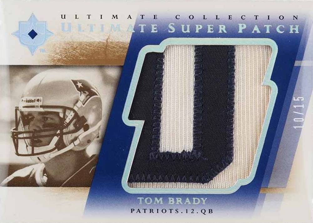 2004 Ultimate Collection Game Jersey Super Patches Tom Brady #USPTB Football Card