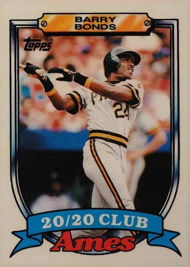 1989 Ames 20/20 Club Barry Bonds #5 Baseball Card