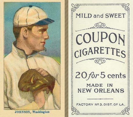 1914 Coupon Cigarettes (Type 2) Johnson, Washington #88 Baseball Card