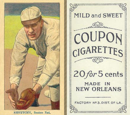 1914 Coupon Cigarettes (Type 2) Konetchy, Boston Nat. #96 Baseball Card