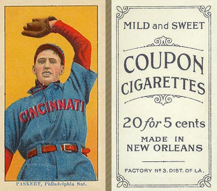 1914 Coupon Cigarettes (Type 2) Paskert, Philadelphia Nat. #140 Baseball Card