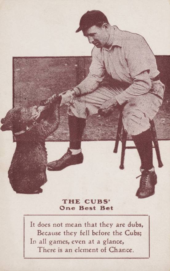 1907 F.P. Burke Postcard Frank Chance & Mascot # Baseball Card