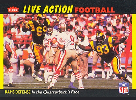 1987 Fleer Team Action Rams-In the quartback's face #28 Football Card