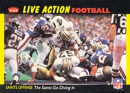 1987 Fleer Team Action Saints-Go diving in #35 Football Card