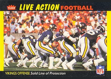 1987 Fleer Team Action Vikings-Solid line of protection #31 Football Card