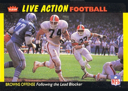 1987 Fleer Team Action Browns-Following the lead blocker #9 Football Card