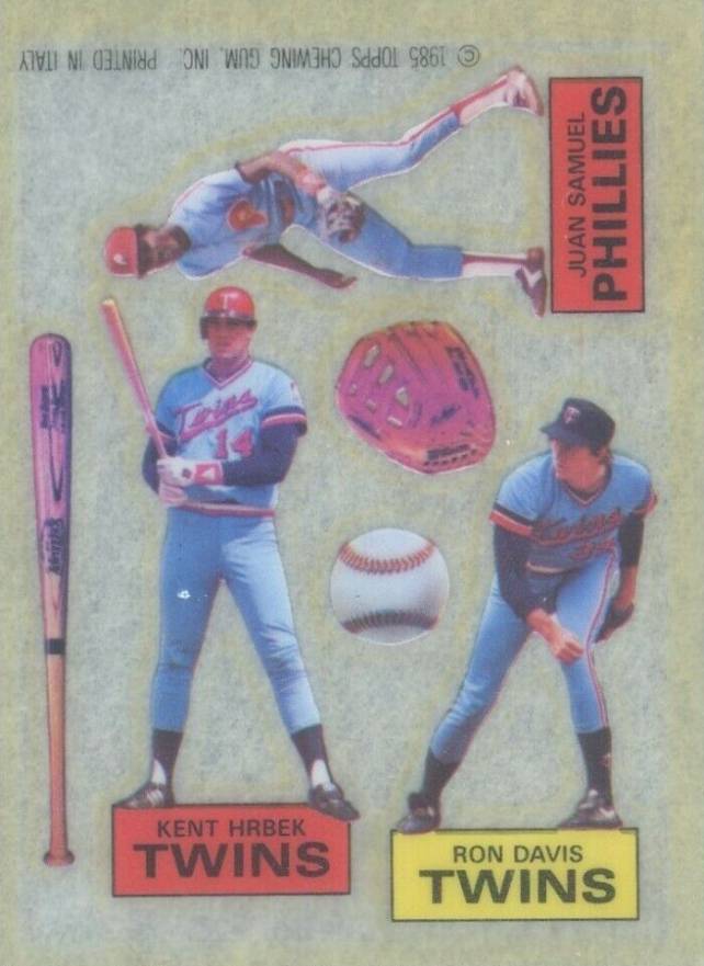 1985 Topps Rub Downs K.Hrbek/R.Davis/J.Samuel # Baseball Card