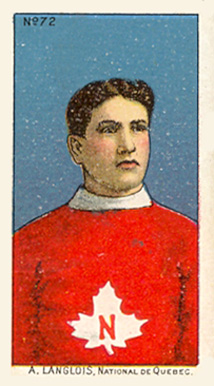 1910 Imperial Tobacco A. Langlois Nation De Quebec #72 Hockey Card