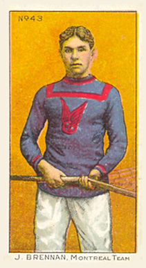 1910 Imperial Tobacco J. Brennan #43 Hockey Card