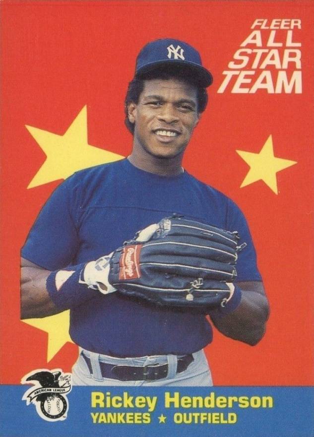 1986 Fleer All-Stars Rickey Henderson #7 Baseball Card