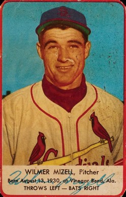 1953 Hunter Wieners Cardinals-Hand Cut Wilmer Mizell # Baseball Card