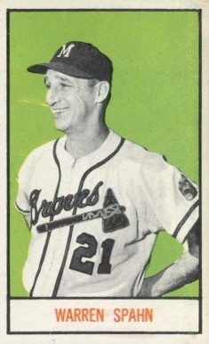 1959 Oklahoma Today Major Leaguers-Hand Cut Warren Spahn # Baseball Card