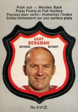 1972 O-Pee-Chee Players Crests Gary Bergman #8 Hockey Card