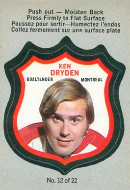 1972 O-Pee-Chee Players Crests Ken Dryden #12 Hockey Card