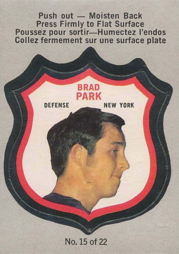 1972 O-Pee-Chee Players Crests Brad Park #15 Hockey Card