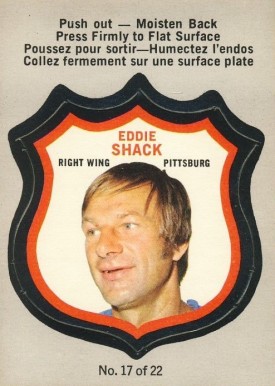 1972 O-Pee-Chee Players Crests Eddie Shack #17 Hockey Card