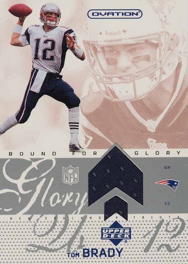 2002 Upper Deck Ovation Bound for Glory Jersey Tom Brady #BG-TB Football Card