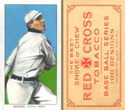 1910 Red Cross Tobacco Type 1 Chief Bender # Baseball Card