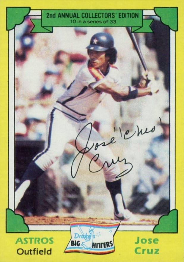 1982 Drake's Jose Cruz #10 Baseball Card
