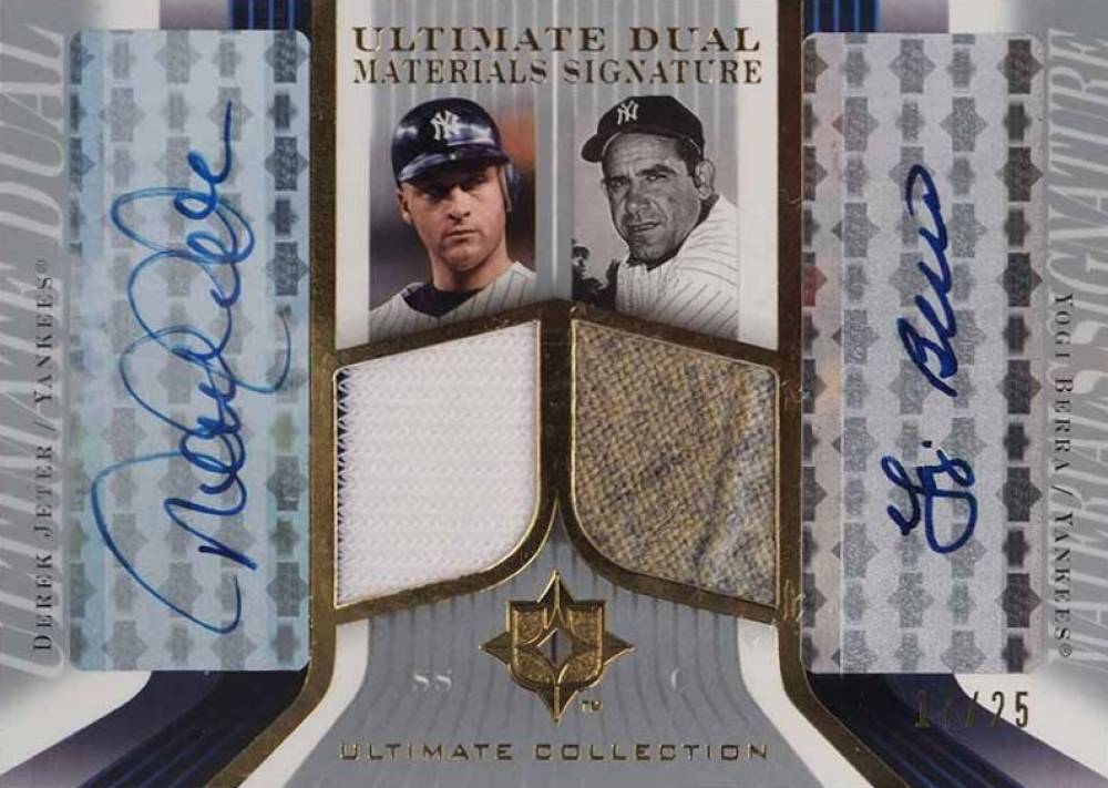 2004 Ultimate Collection Ultimate Dual Materials Signature Derek Jeter/Yogi Berra #DJSBJ Baseball Card