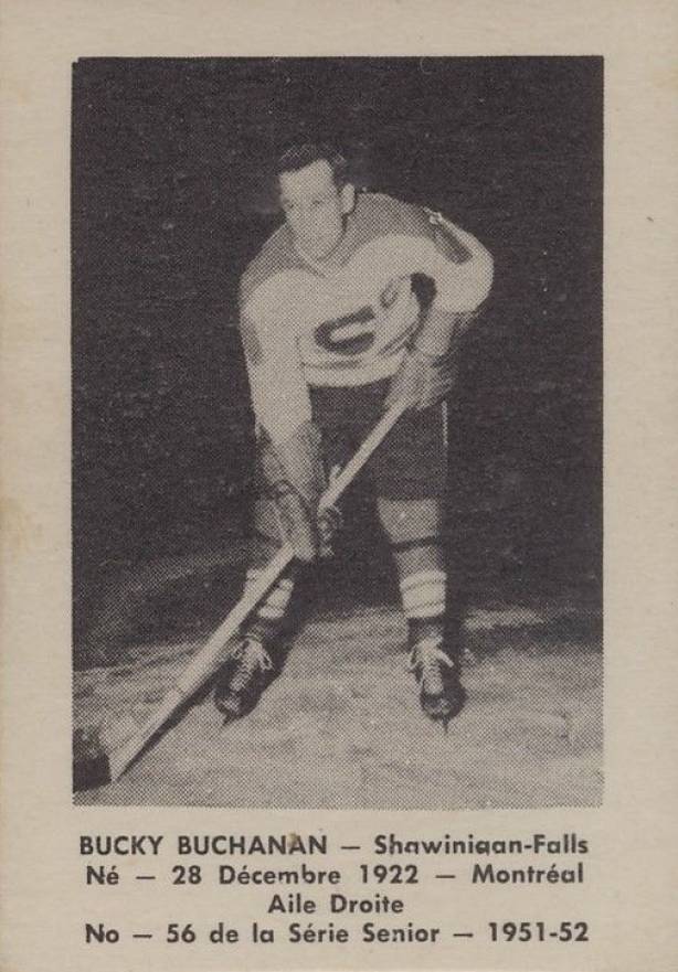 1951 Laval Dairy QSHL Bucky Buchanan #56 Hockey Card