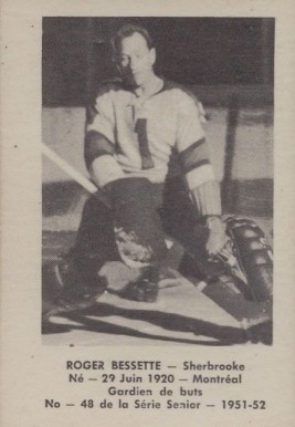 1951 Laval Dairy QSHL Roger Bessette #48 Hockey Card
