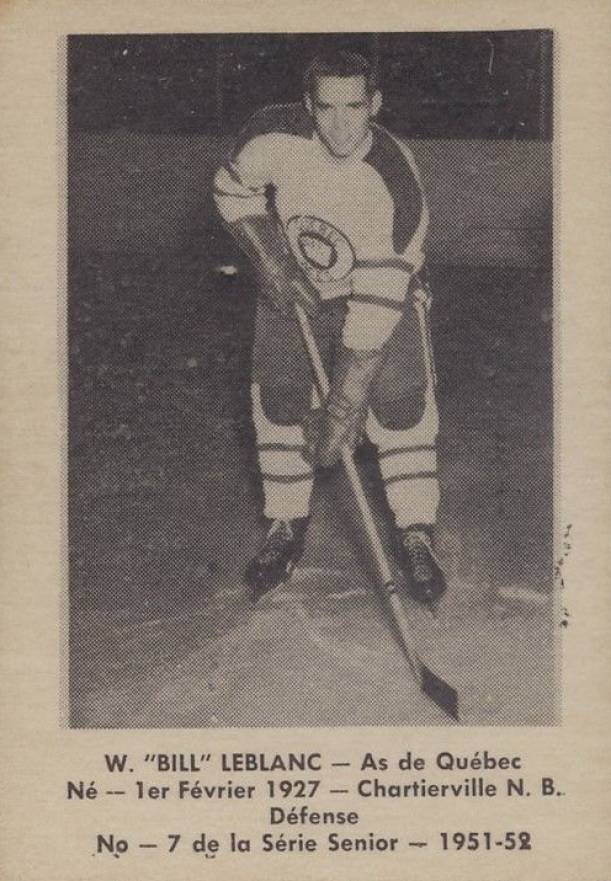 1951 Laval Dairy QSHL Bill Leblanc #97 Hockey Card