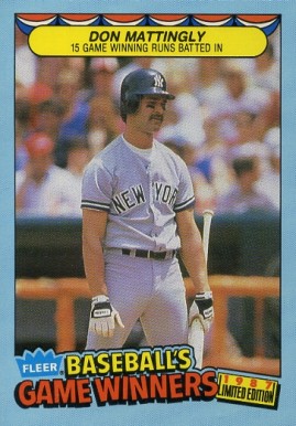 1987 Fleer Game Winners Don Mattingly #26 Baseball Card