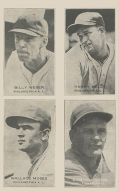 1937 Four-on-one Exhibits B.Weber/H.Kelly/W.Moses/B.Johnson #15 Baseball Card