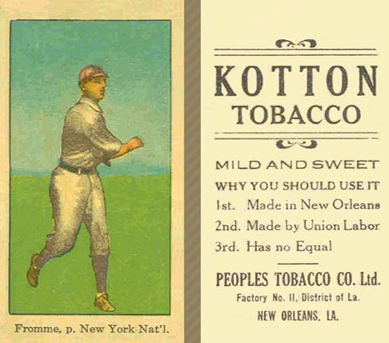 1911 Kotton Fromme, p. New York Nat'l. # Baseball Card